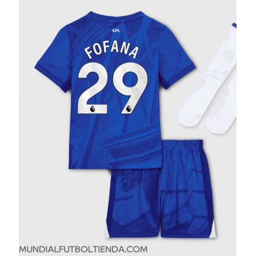 Camiseta Chelsea Wesley Fofana #29 Primera Equipación Replica 2025-26 para niños mangas cortas (+ Pantalones cortos)